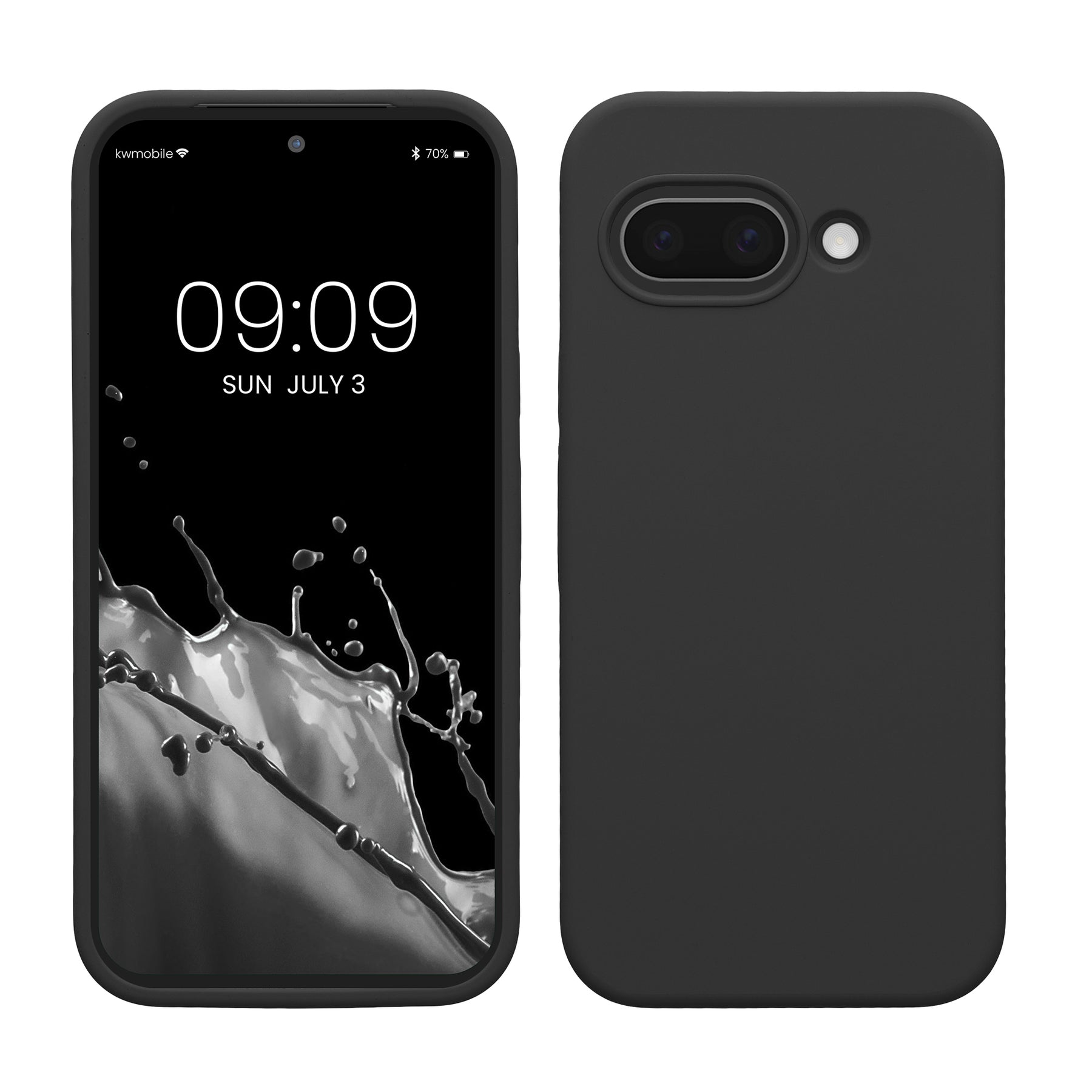 Gummierte Silikon Hülle für Google Pixel 9a in Schwarz matt