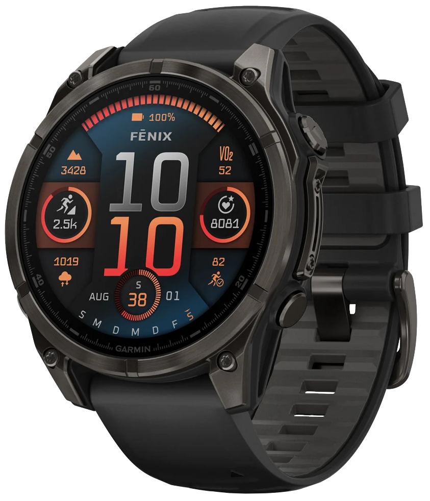 Garmin fenix 8 47mm AMOLED Schwarz/Schiefergrau Silikon-Armband - Ohne Vertrag
