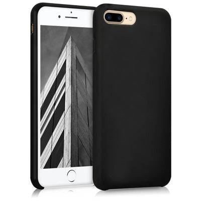 Gummierte Silikon Hülle für Apple iPhone 7 Plus / iPhone 8 Plus in Schwarz