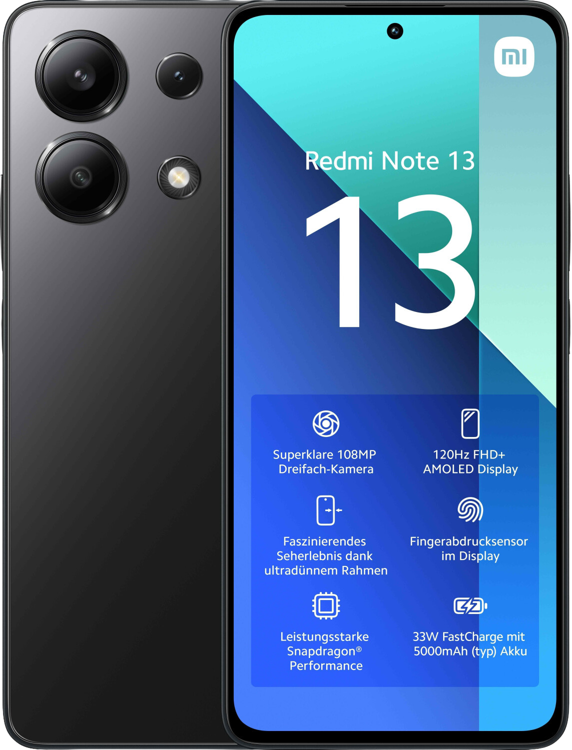 Xiaomi Redmi Note 13 4G Dual-SIM schwarz - Ohne Vertrag