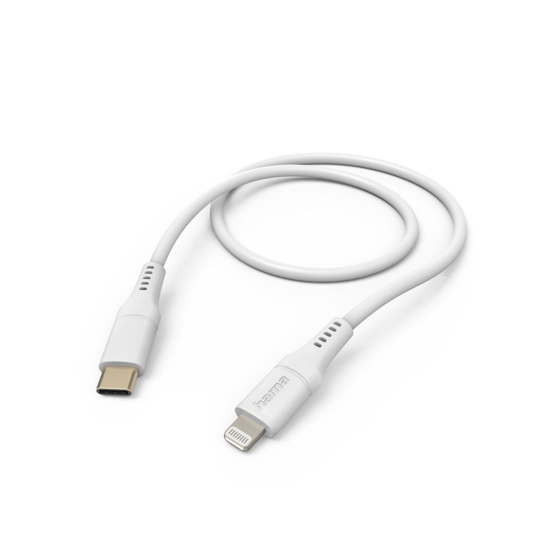 Hama Ladekabel Flexible, USB-C - Lightning, 1,5 m, Silikon, für iPhone, Weiß