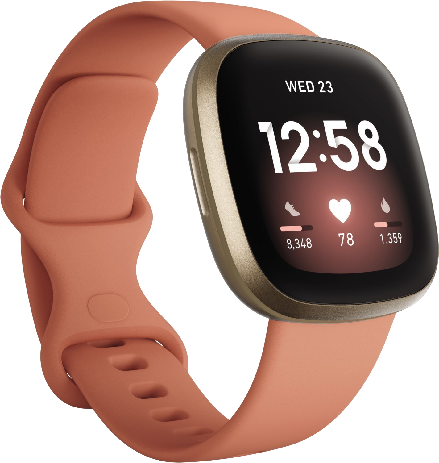 Fitbit Versa 3 41mm gold Alu Armband pink - Ohne Vertrag