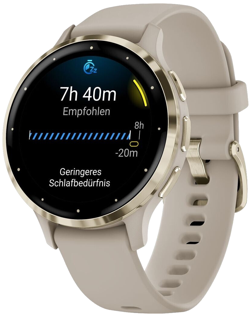 Garmin Venu 3S GPS French Gray/Softgold Silikon-Armband - Ohne Vertrag