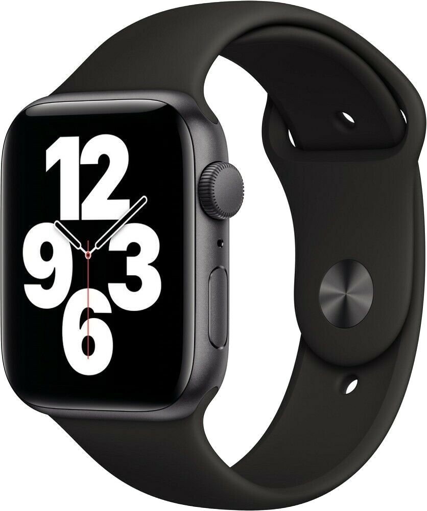 Apple Watch SE Space Grau 44mm Sportarmband Schwarz MYDT2 - Onhe Vertrag
