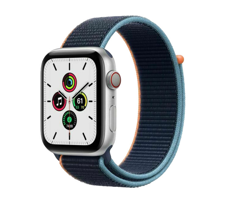 Apple Watch SE LTE Silber 44mm Alu Sport Loop Deep Navy MYEW2 - Ohne Vertrag