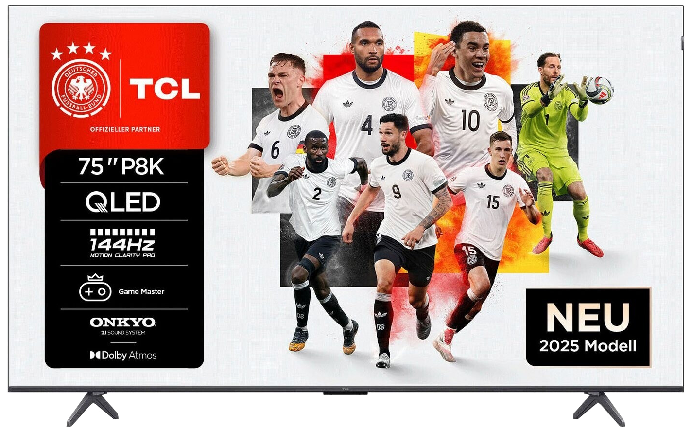 TCL TV 75P81K 75 Zoll 4K UHD QLED TV 144Hz Motion Clarity Pro schwarz - Ohne Vertrag