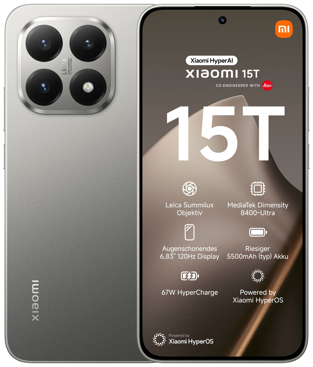 Xiaomi 15T 5G Dual-SIM grau - Ohne Vertrag