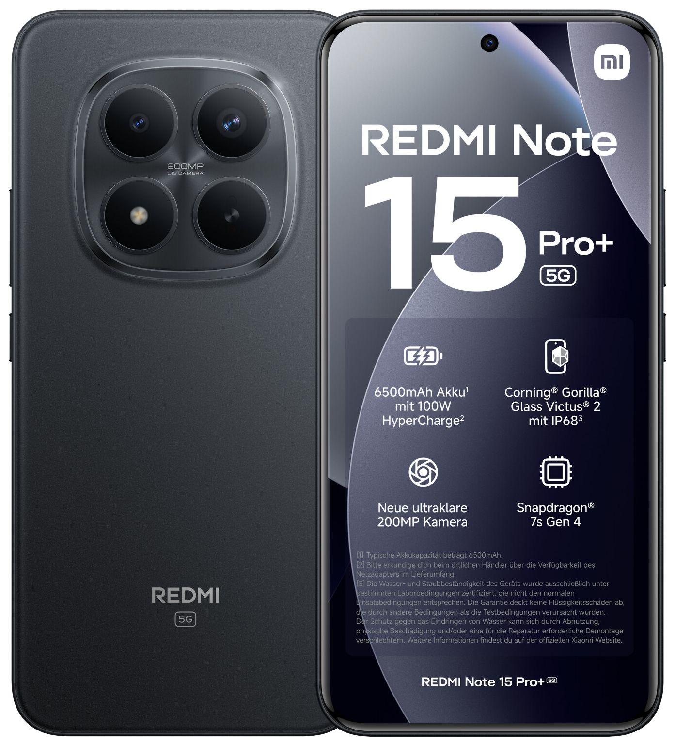 Xiaomi Redmi Note 15 Pro+ 5G Dual-SIM schwarz - Ohne Vertrag