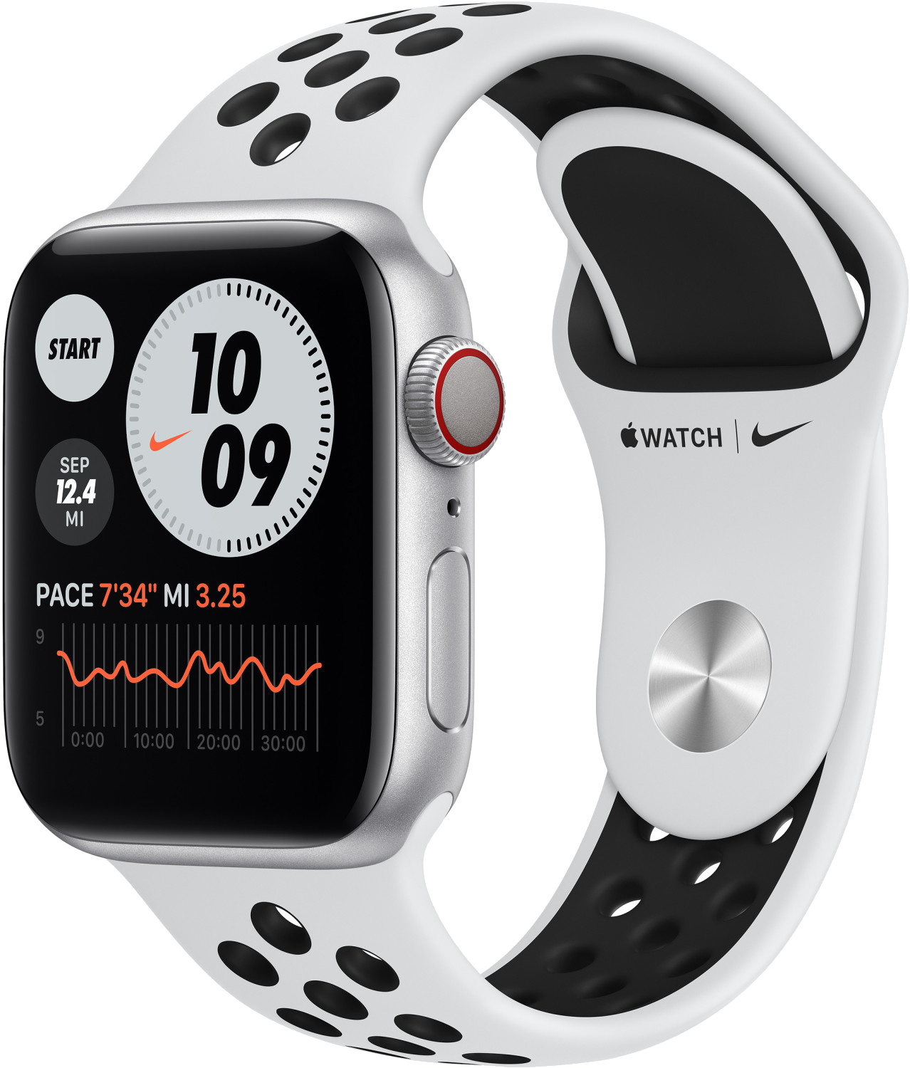 Apple Watch 6 Nike LTE silver aluminum 40mm sports strap Pure Platinum Black MO7C3 buy used Refurbished Apple Watch 6 Nike LTE silver aluminum 40mm sports strap Pure Platinum Black MO7C3 Janado