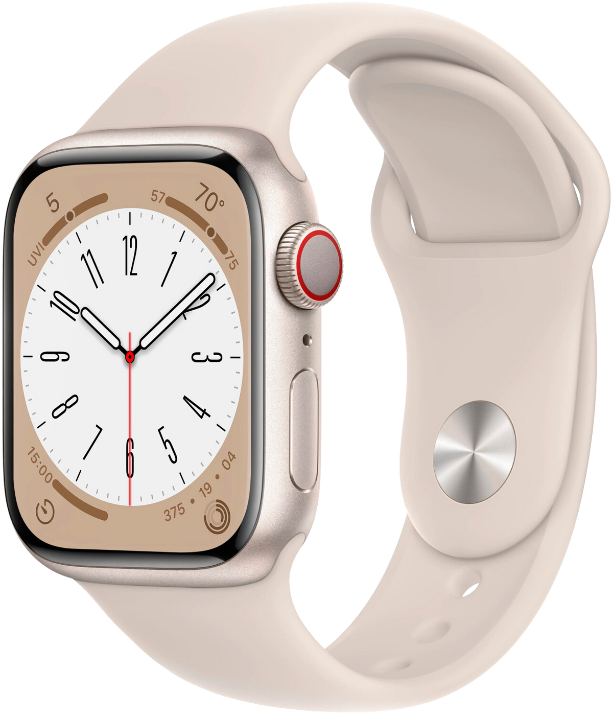 Apple Watch 8 LTE Polarstern Alu 41mm Sportarmband Polarstern MNHY3 - Ohne Vertrag
