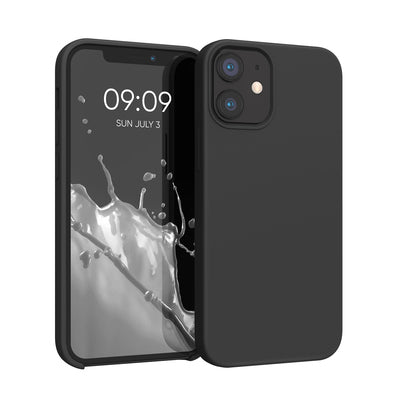 Gummierte Silikon Hülle für Apple iPhone 12 mini in Schwarz