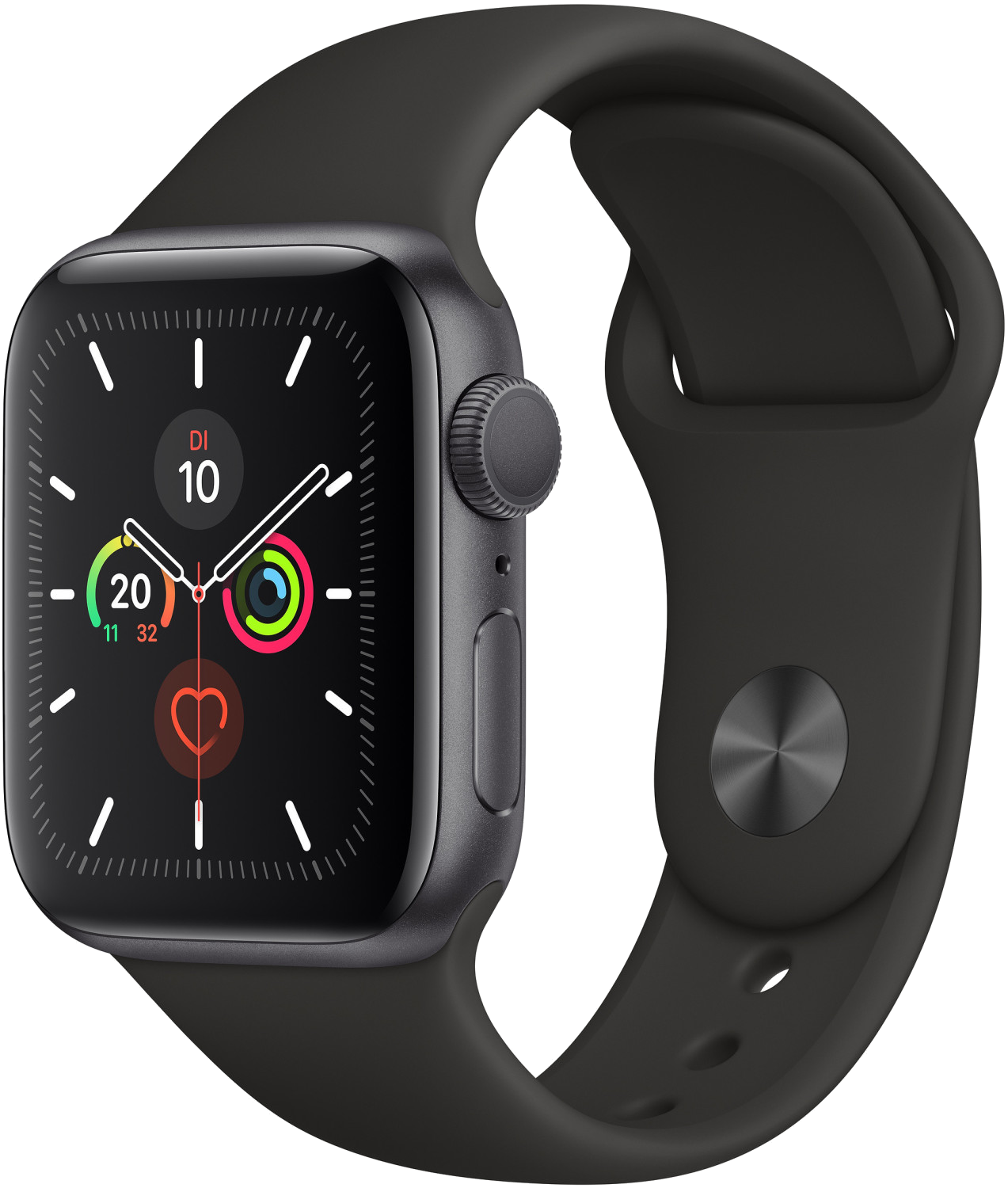 Apple Watch 5 LTE grau Alu 40mm Sportarmband schwarz MWX32 - Onhe Vertrag
