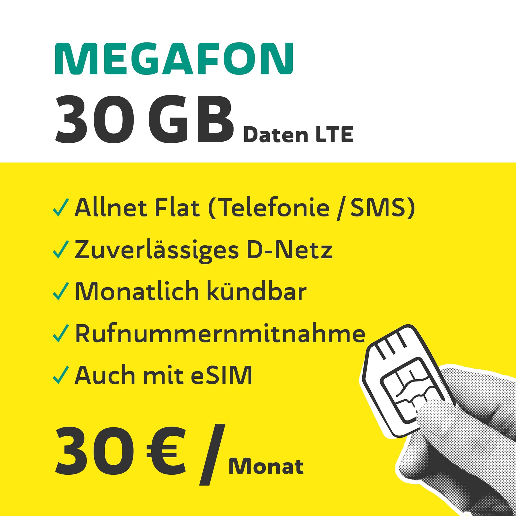Sustainable mobile phone tariff - "Megafon" | 30GB