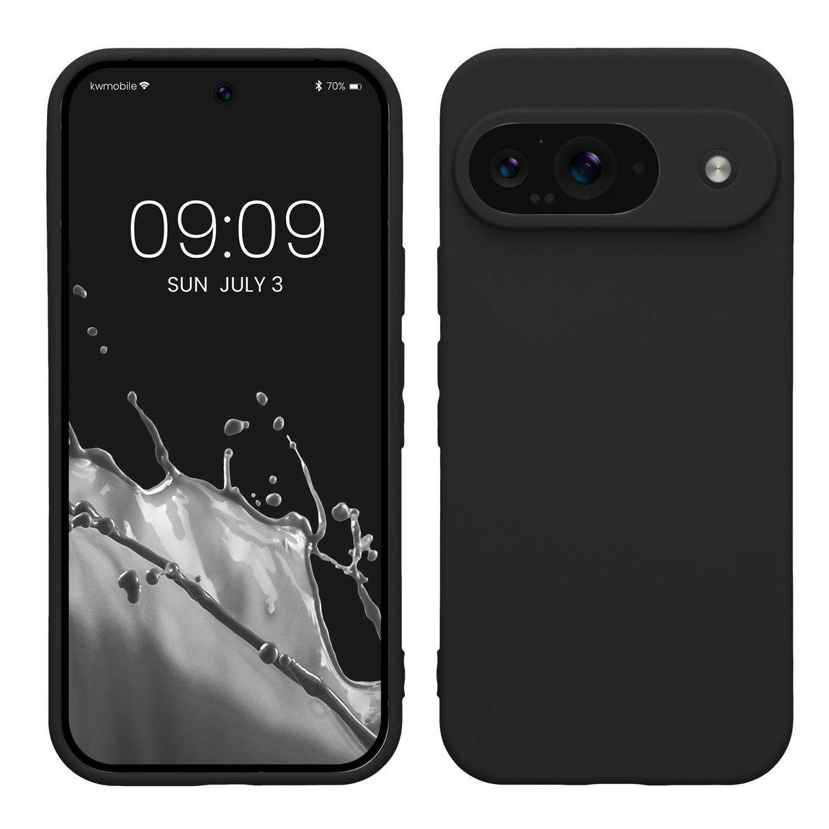 TPU Hülle mit Kameraschutz für Google Pixel 9 in Schwarz matt