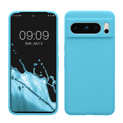 Rubberized silicone shell for Google Pixel 8 Pro in light blue