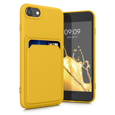 TPU case with card compartment for Apple iPhone SE (2022) / iPhone SE (2020) / iPhone 8 / iPhone 7 radiant yellow