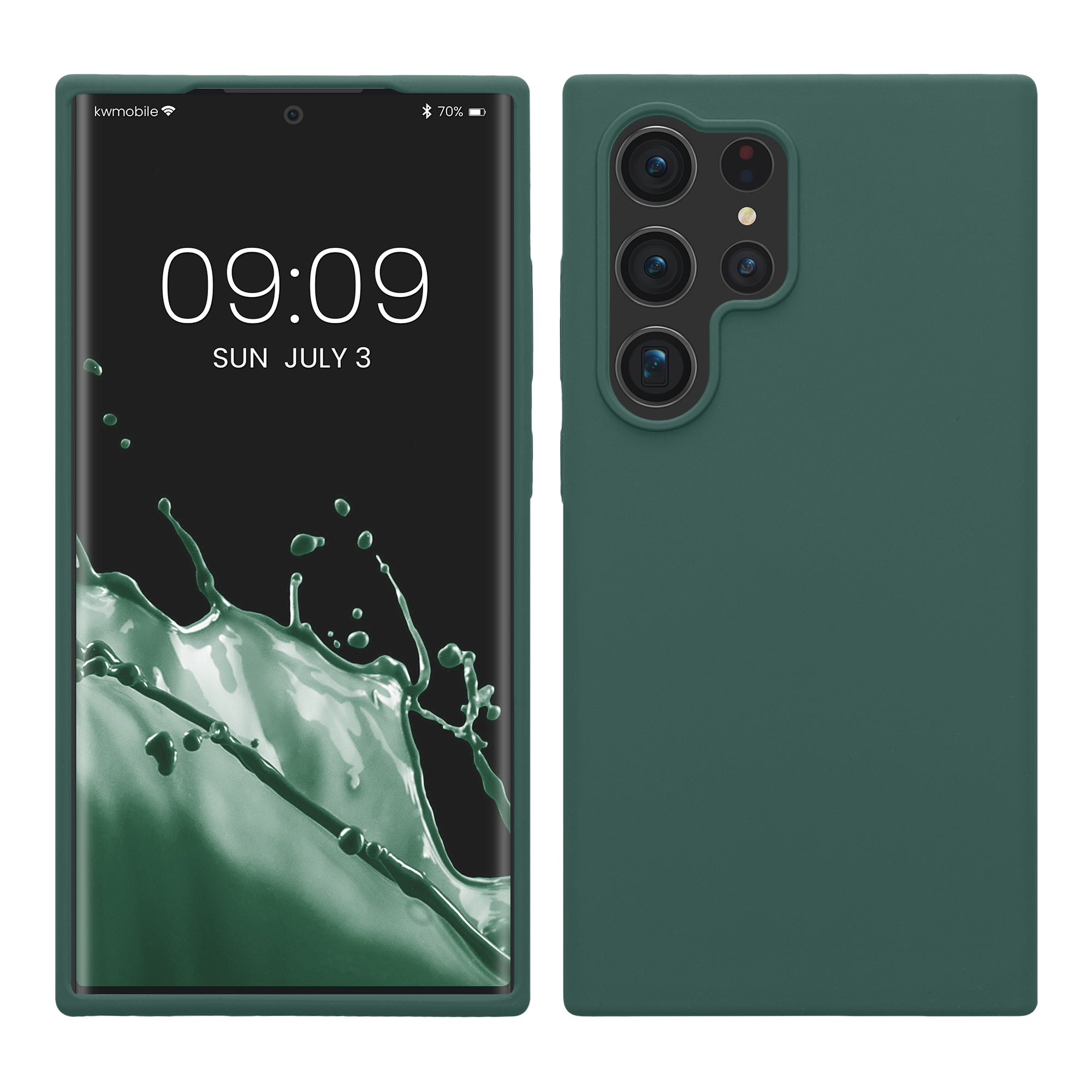 Gummierte Silikon Hülle für Samsung Galaxy S24 Ultra in Tannengrün