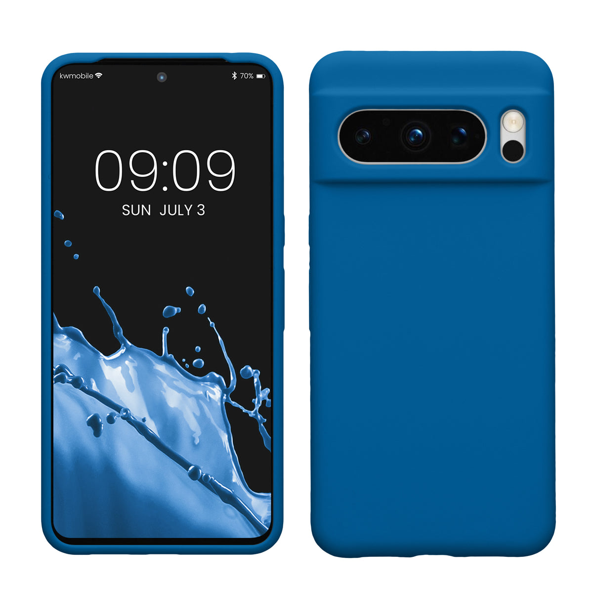 Gummierte Silikon Hülle für Google Pixel 8 Pro in Blue Reef