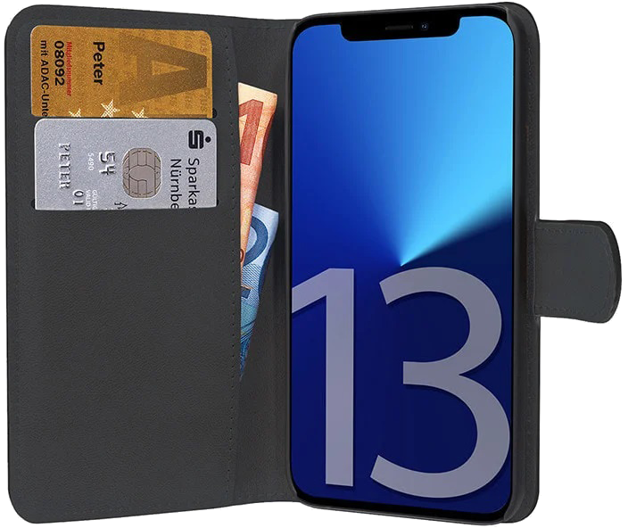 PEDEA Book Cover Classic für iPhone 13 mini schwarz - Onhe Vertrag