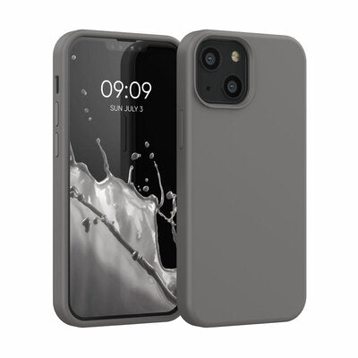 Gummierte Silikon Hülle für Apple iPhone 13 mini in Stone Dust