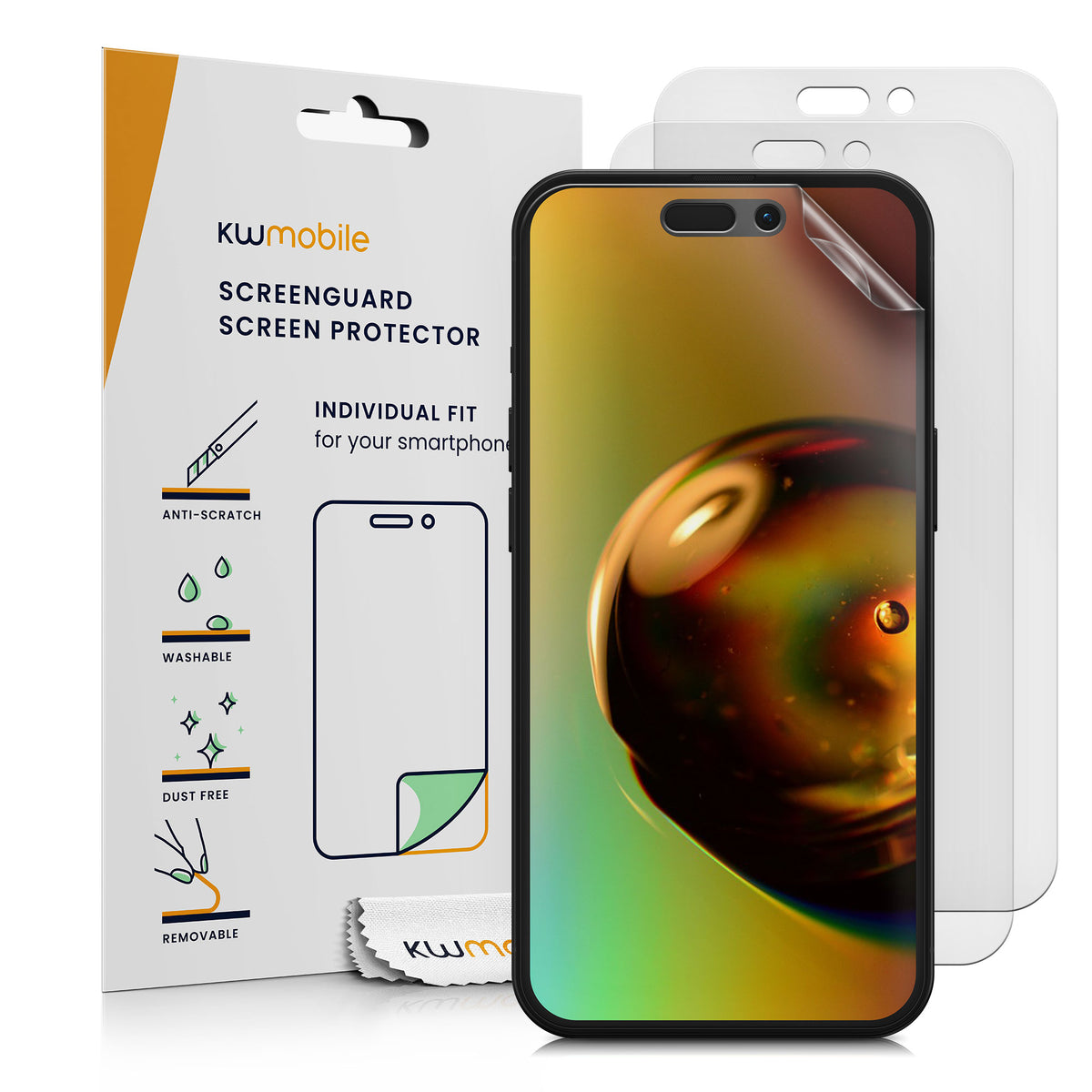 3x Displayschutzfolie matt kompatibel mit Apple iPhone 15 Plus
