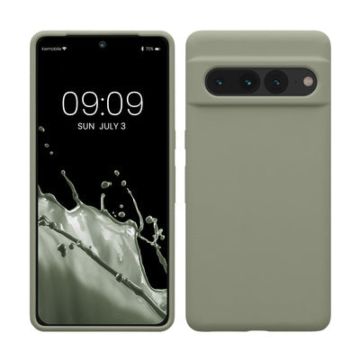 Gummierte Silikon Hülle für Google Pixel 7 Pro in Graugrün