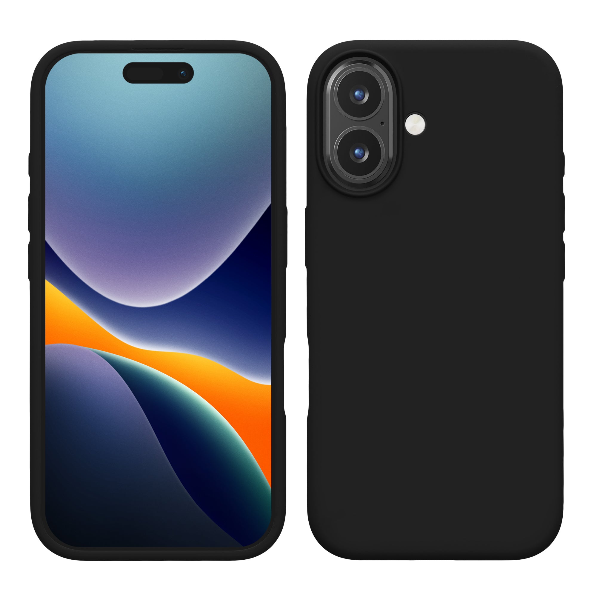 Gummierte Silikon Hülle für Apple iPhone 16 in Schwarz