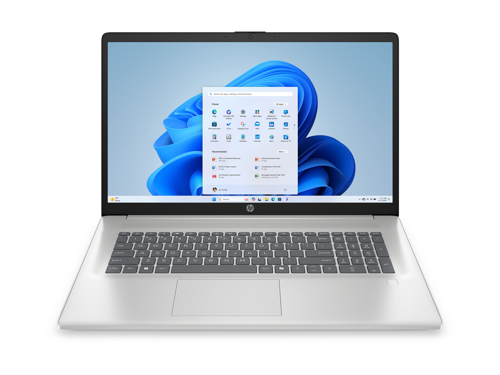 HP 17-cp2640ng 17" 2025 FHD Ryzen 3 7320U 8 GB / 512 GB SSD W11H QWERTZ Silber Renew - Ohne Vertrag