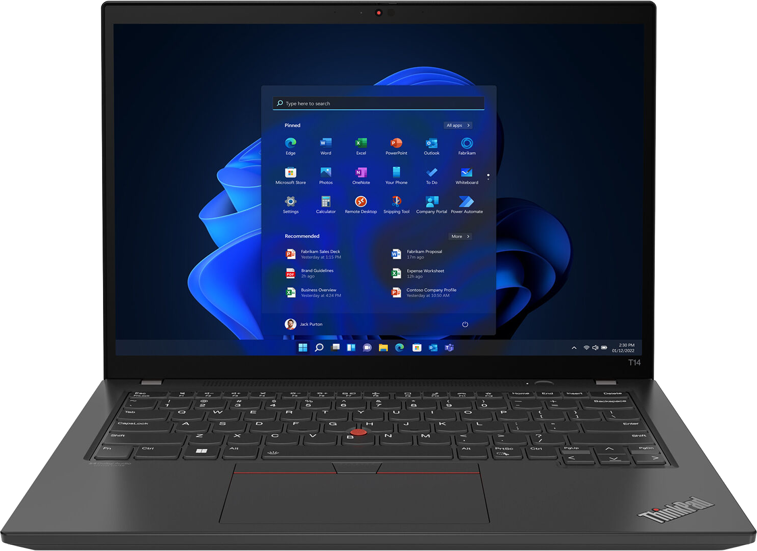 Lenovo ThinkPad T14 G3 14" 2022 WUXGA i5-1235U 16 GB / 512 GB SSD W10H QWERTZ Schwarz - Ohne Vertrag