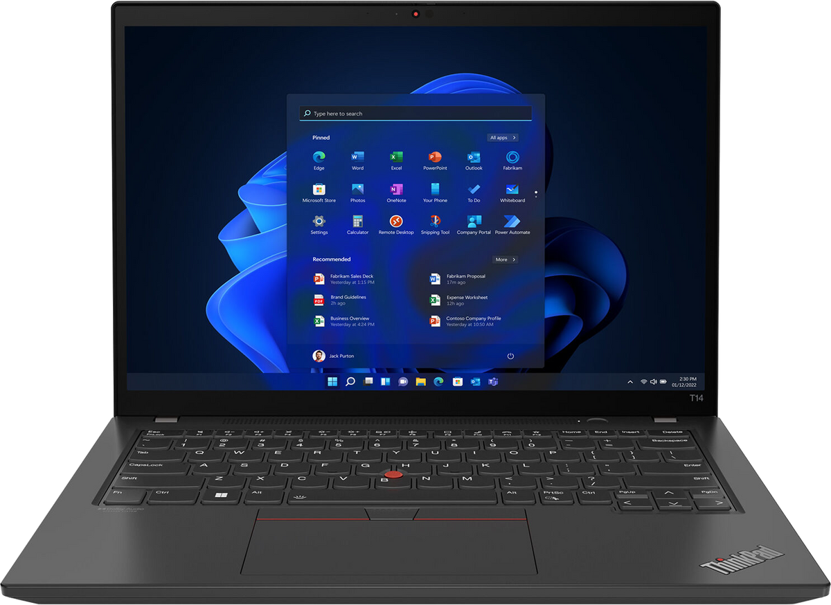 Lenovo ThinkPad T14 G3 14" 2022 WUXGA i5-1235U 16 GB / 512 GB SSD W10H QWERTZ Schwarz - Ohne Vertrag