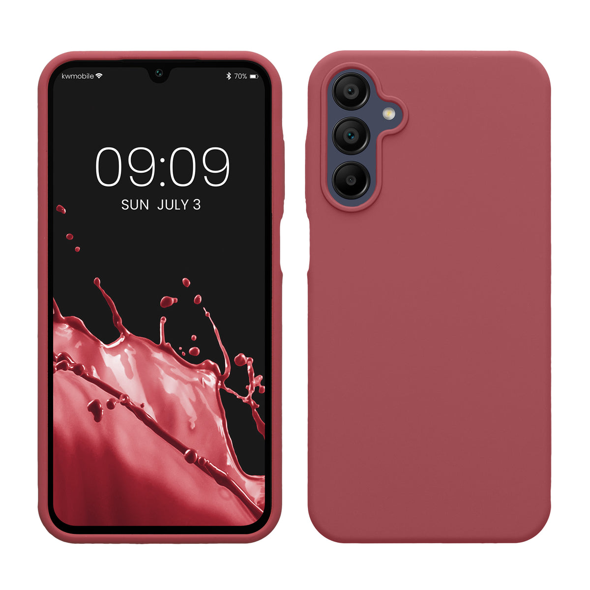 Gummierte Silikon Hülle für Samsung Galaxy A15 5G in Dark Rose