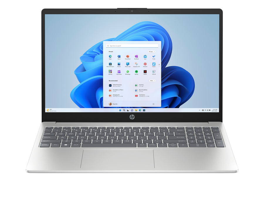 HP 15-fd0710ng 15" 2025 FHD Intel N100 4 GB / 128 GB UFS W11S QWERTZ Silber Renew - Ohne Vertrag