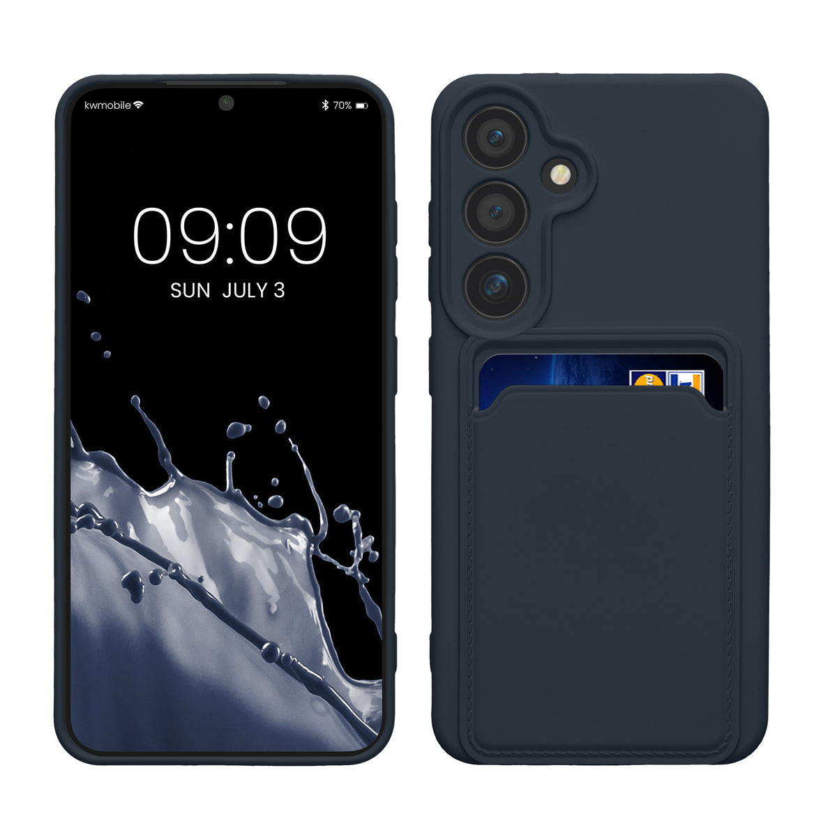 TPU Hülle mit Kartenfach für Samsung Galaxy S24 Dunkelblau
