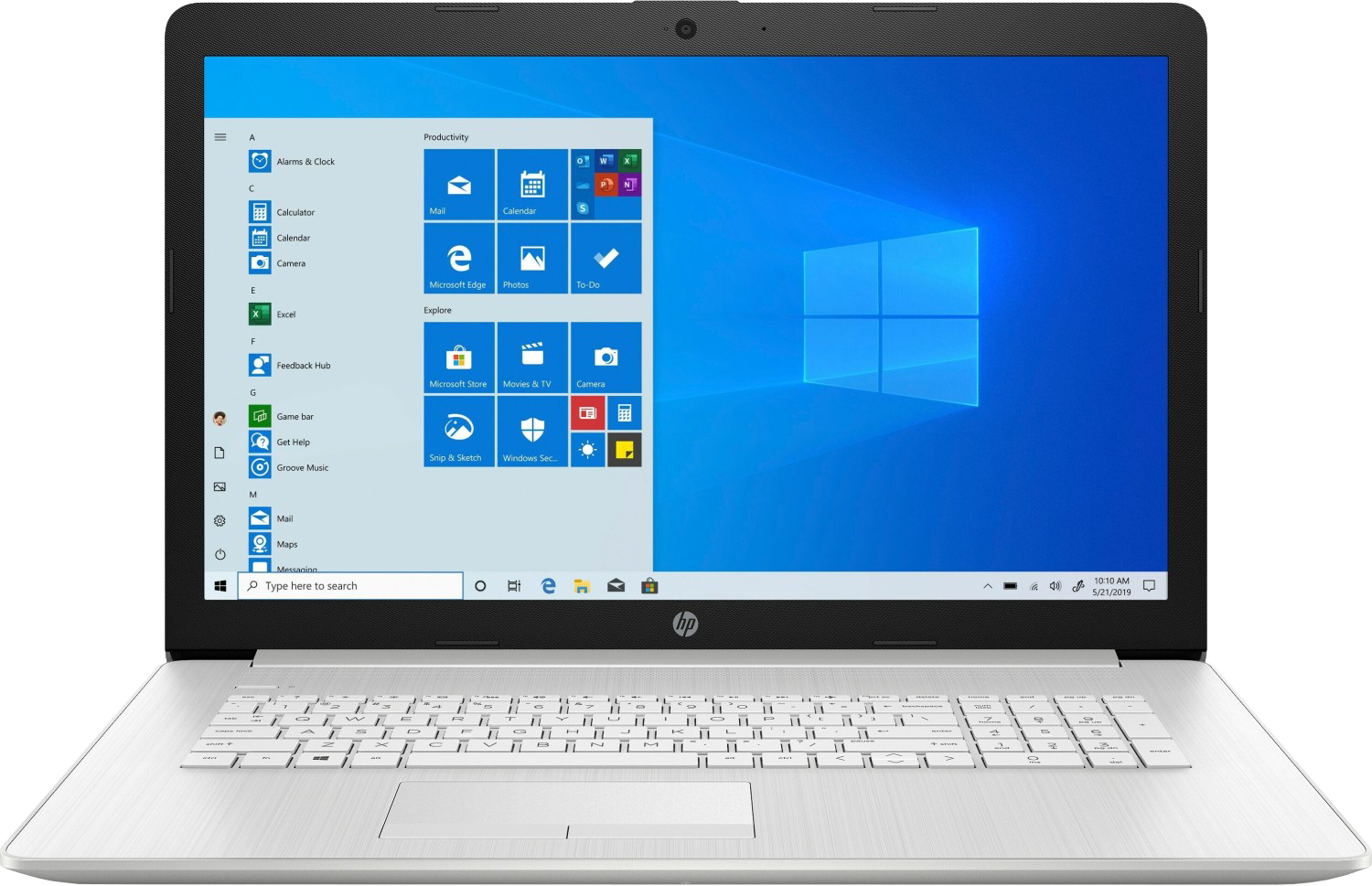 HP 17-by3252ng 17.3" 2020 FHD i5-1035G1 8 GB / 512 GB SSD W10H 16S48EA QWERTZ Silber - Ohne Vertrag