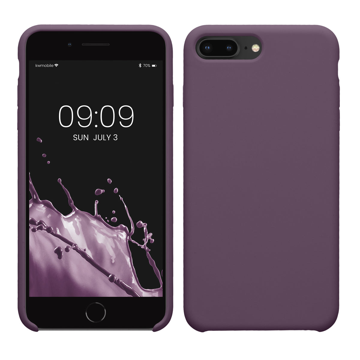Gummierte Silikon Hülle für Apple iPhone 7 Plus / iPhone 8 Plus in Helle Iris