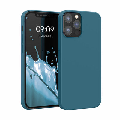 Gummierte Silikon Hülle für Apple iPhone 12 / iPhone 12 Pro in Petrol matt