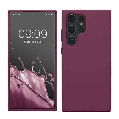 Rubberized silicone shell for Samsung Galaxy S23 Ultra in Bordeaux violet