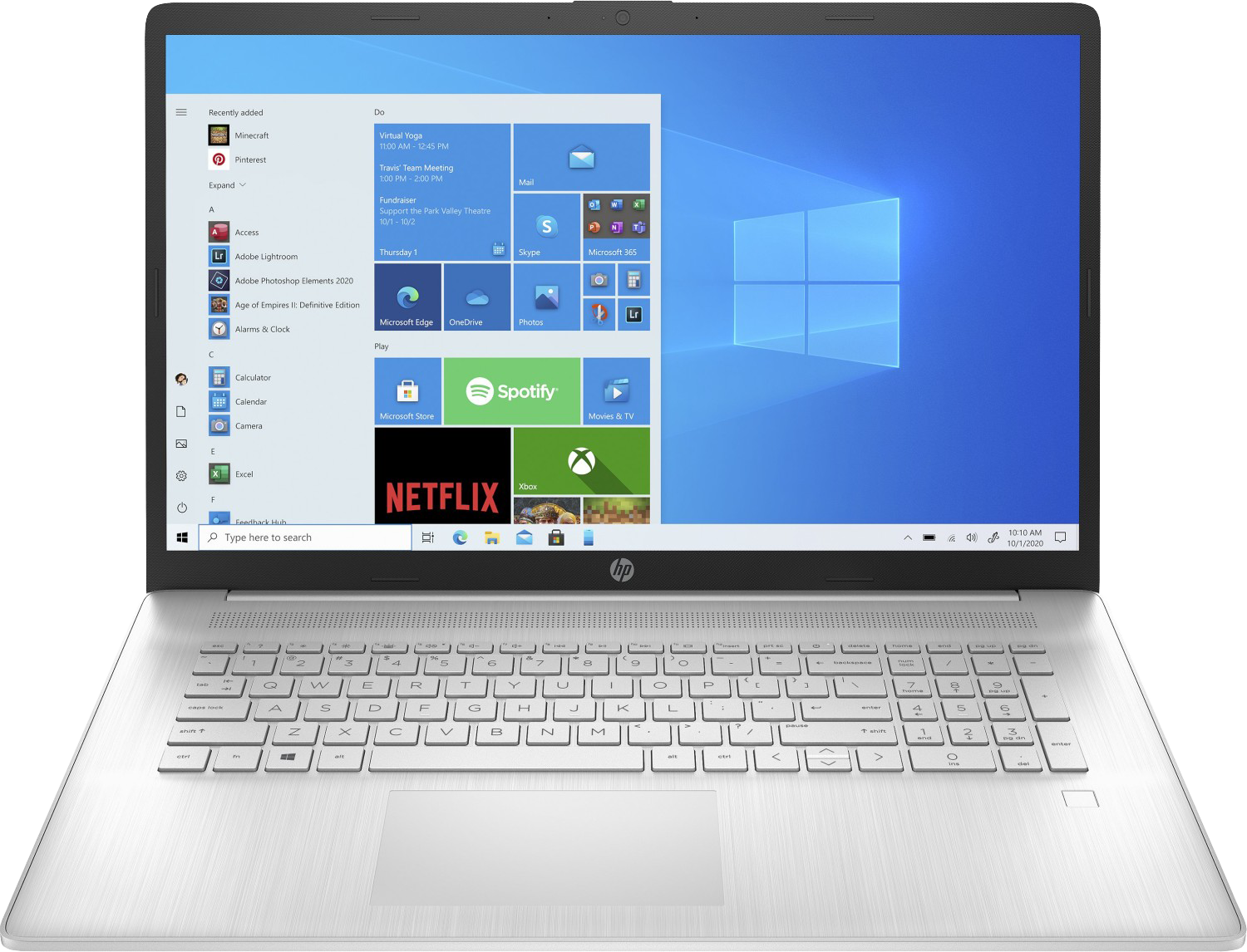 HP 17-cp0077ng 17.3" 2021 FHD Ryzen 7 5700U 16 GB / 512 GB SSD W10H 46H94EA QWERTZ Silber - Ohne Vertrag