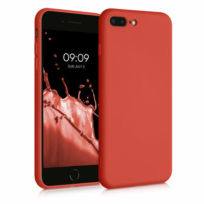 Slim Gummierte Silikon Hülle für Apple iPhone 7 Plus / iPhone 8 Plus in Mandarin Orange