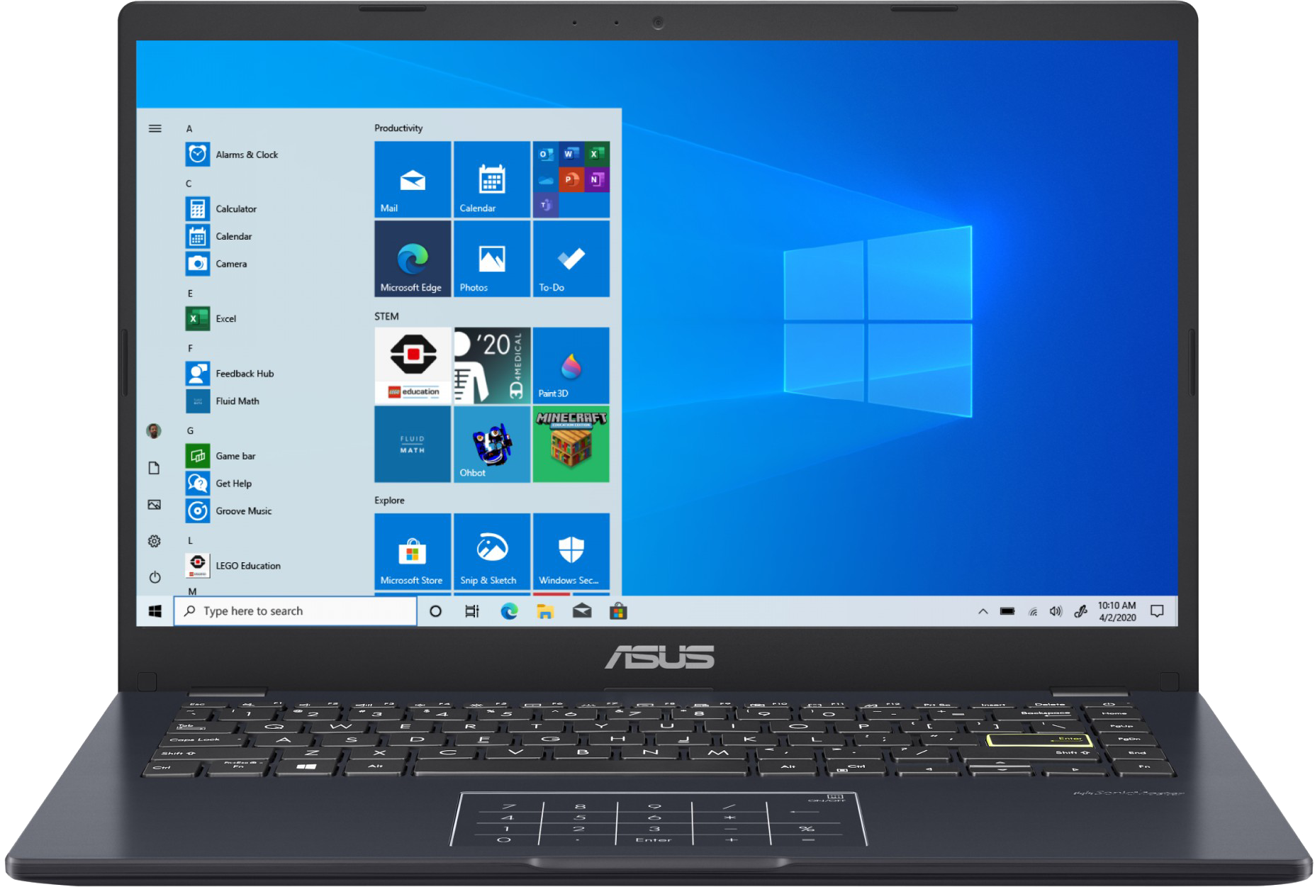 ASUS VivoBook E410MA 14" 2022 FHD Celeron N4020 4 GB / 128 GB SSD W11H E410MA-EK368WS QWERTZ Blau - Ohne Vertrag