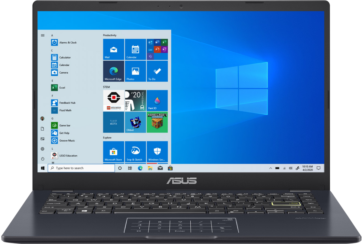 ASUS VivoBook E410MA 14" 2022 FHD Celeron N4020 4 GB / 128 GB SSD W11H E410MA-EK368WS QWERTZ Blau - Ohne Vertrag