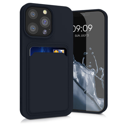 TPU Hülle mit Kartenfach für Apple iPhone 13 Pro Dunkelblau