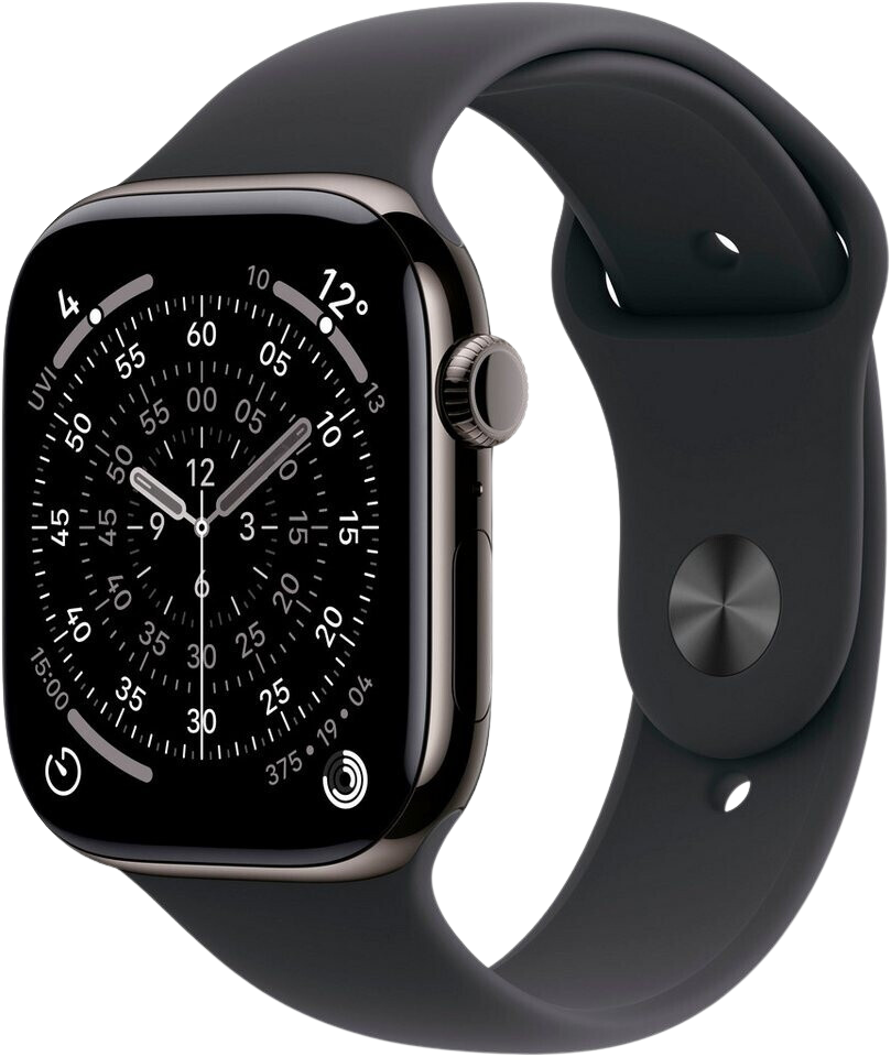 Apple Watch 11 5G Titan 46mm Jet Black Sportarmband Black M/L MFD24 - Ohne Vertrag