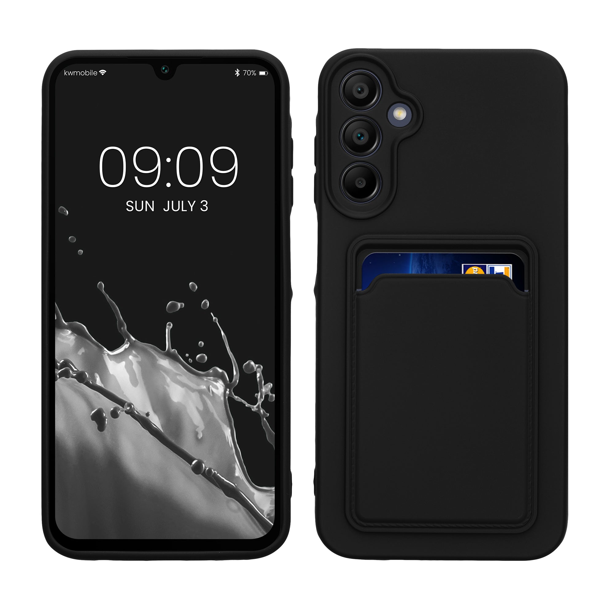 TPU Hülle mit Kartenfach für Samsung Galaxy A15 5G Schwarz