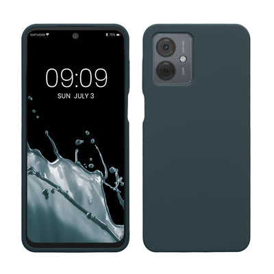 Rubberized silicone shell for Motorola Moto G14 in dark slate