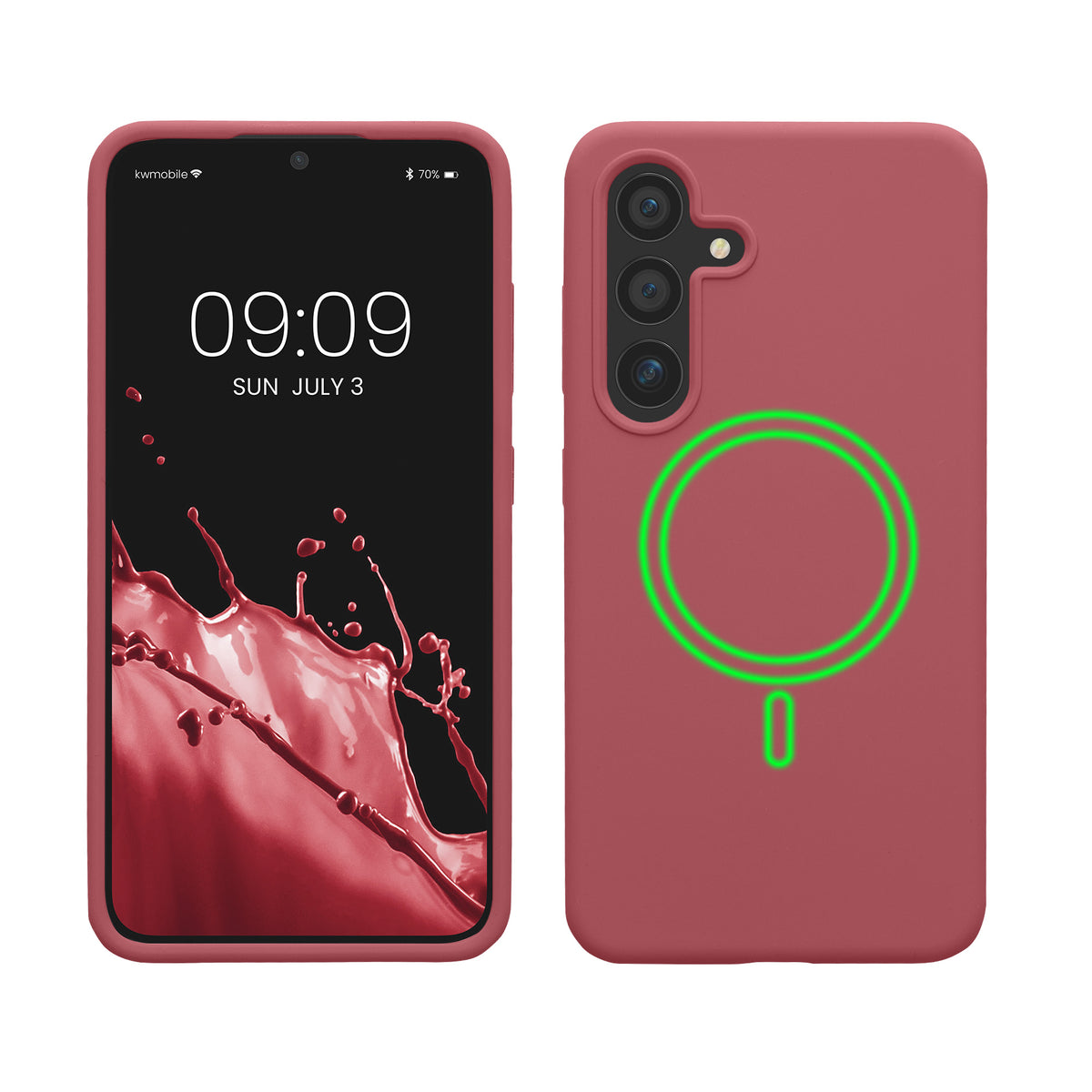 Magnetische Silikon Hülle für Samsung Galaxy S24 Dark Rose