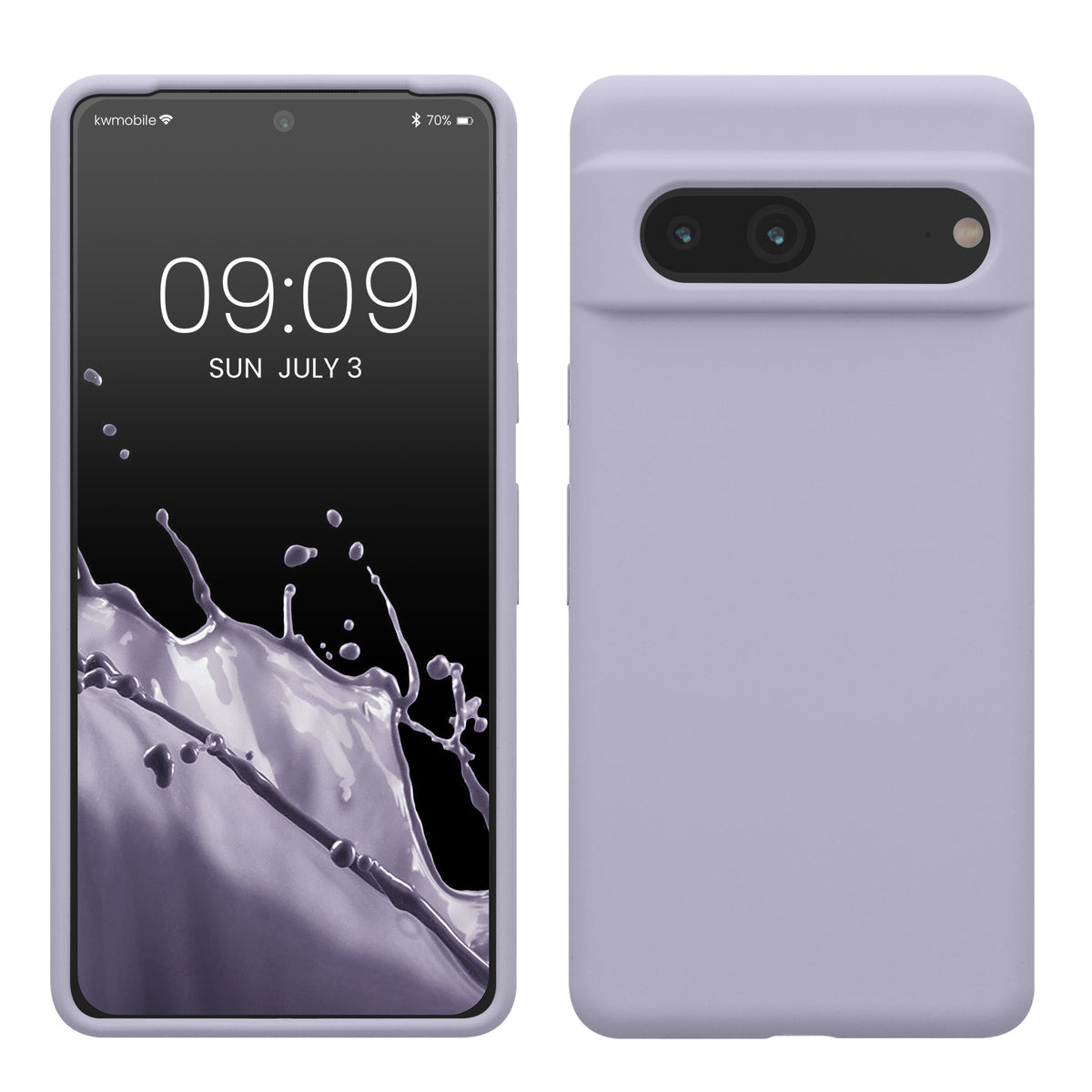 Gummierte Silikon Hülle für Google Pixel 7 in Pastell Lavendel