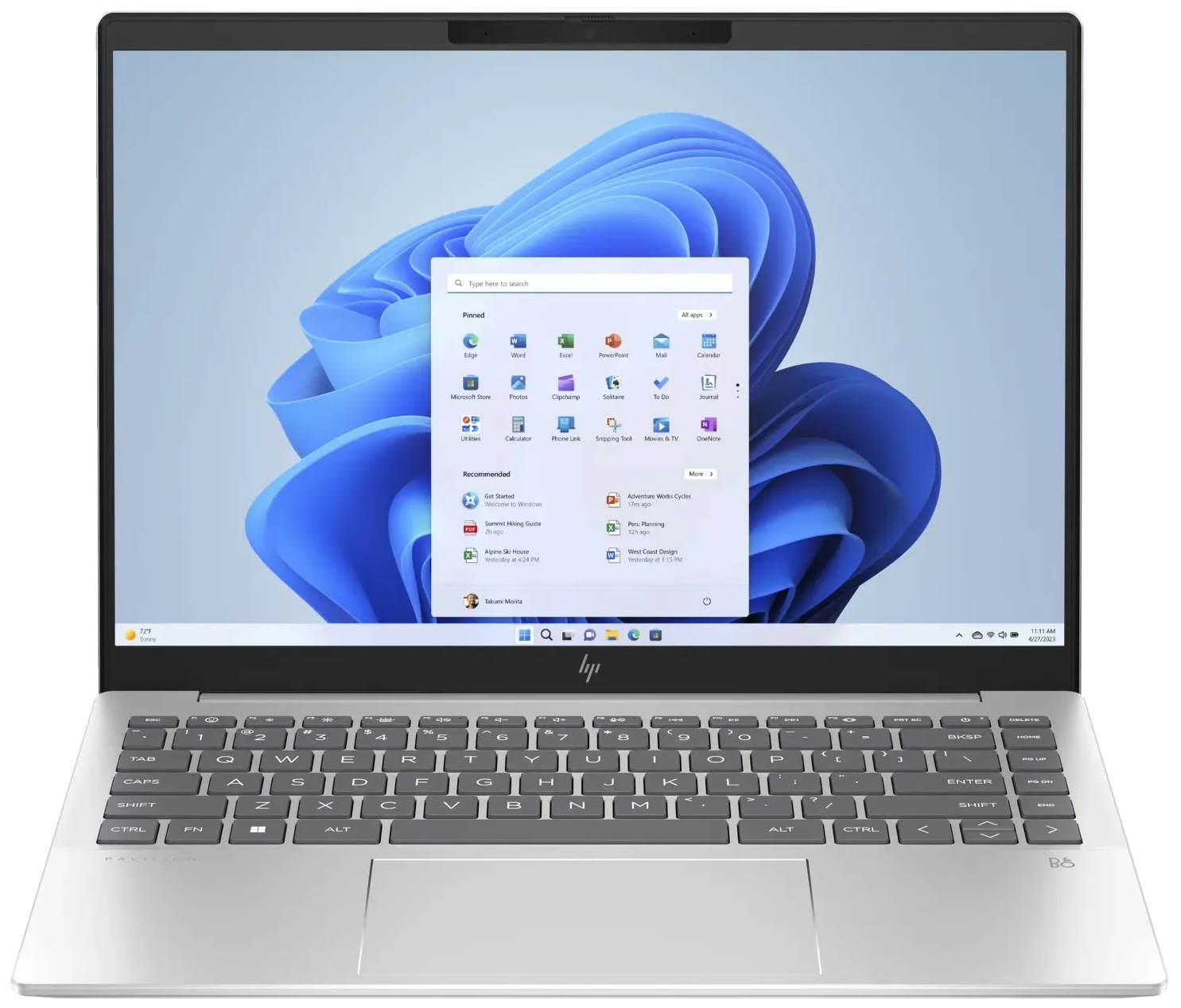 HP Pavilion Plus Laptop 14-ey0900ng 14" 2024 2.8K Ryzen7 7840U 16 GB / 1 TB SSD W11H QWERTZ Silber Renew - Ohne Vertrag
