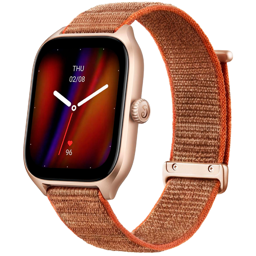 Amazfit GTS 4 Roségold mit Nylonarmband Braungold - Ohne Vertrag