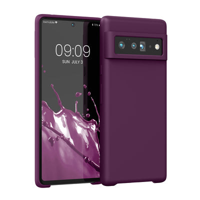 Gummierte Silikon Hülle für Google Pixel 6 Pro in Bordeaux Violett